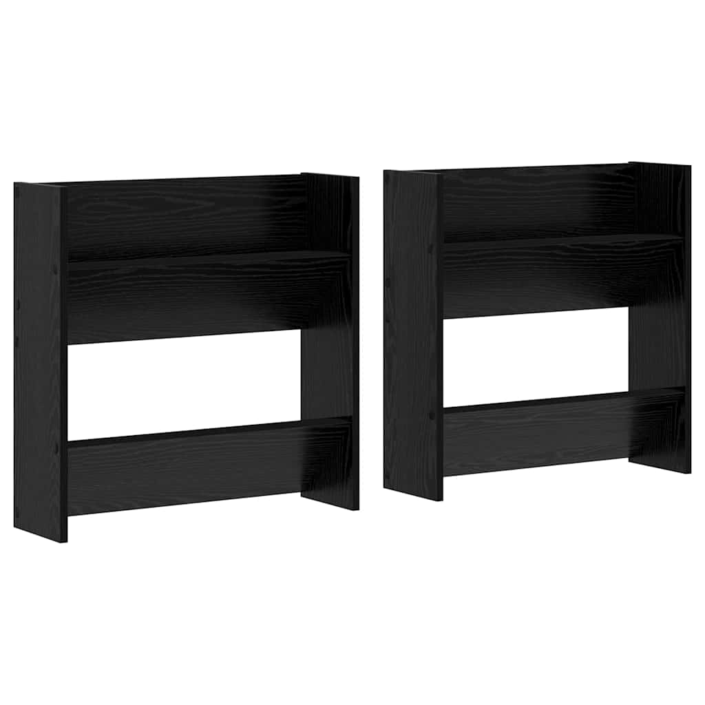 Shoe Cabinet 2 pcs Black Oak 60 x 18 x 60 cm Engineered Wood
