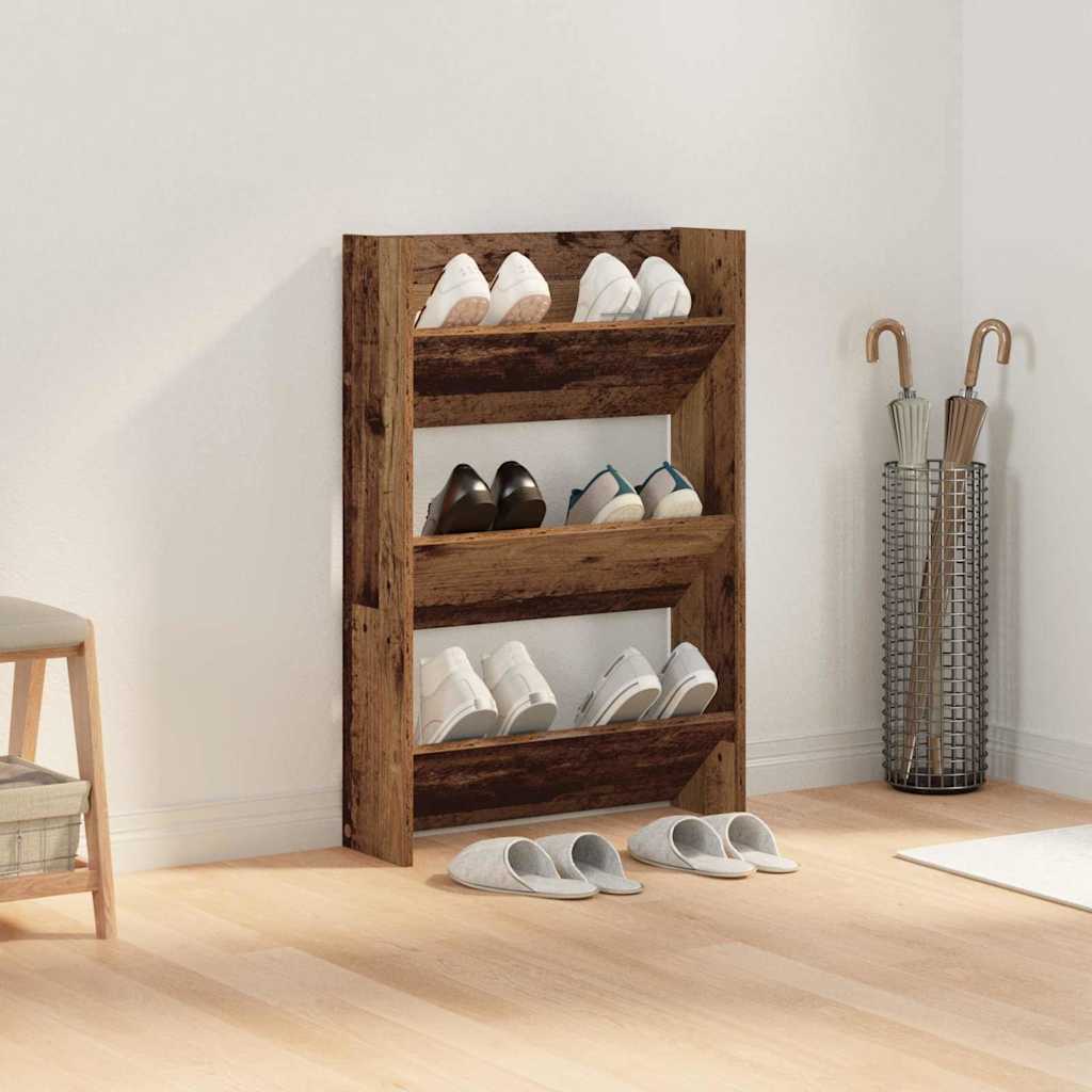 Shoe Cabinet Old Wood 60 x 18 x 90 cm Engineered Wood