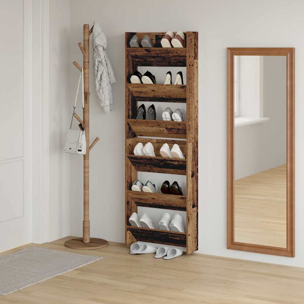 Shoe Cabinet 2 pcs Old Wood 60 x 18 x 90 cm Engineered Wood