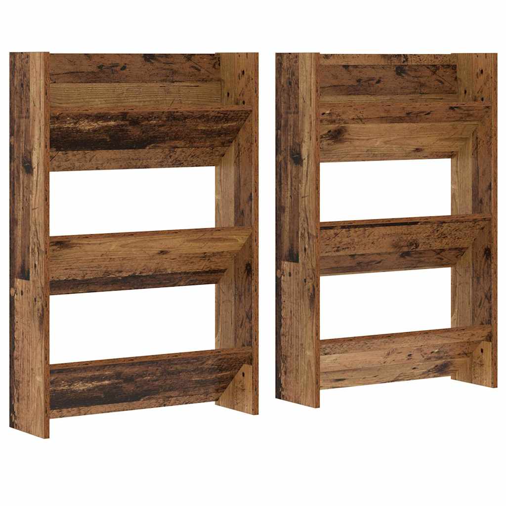 Shoe Cabinet 2 pcs Old Wood 60 x 18 x 90 cm Engineered Wood