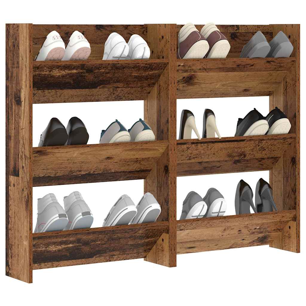 Shoe Cabinet 2 pcs Old Wood 60 x 18 x 90 cm Engineered Wood