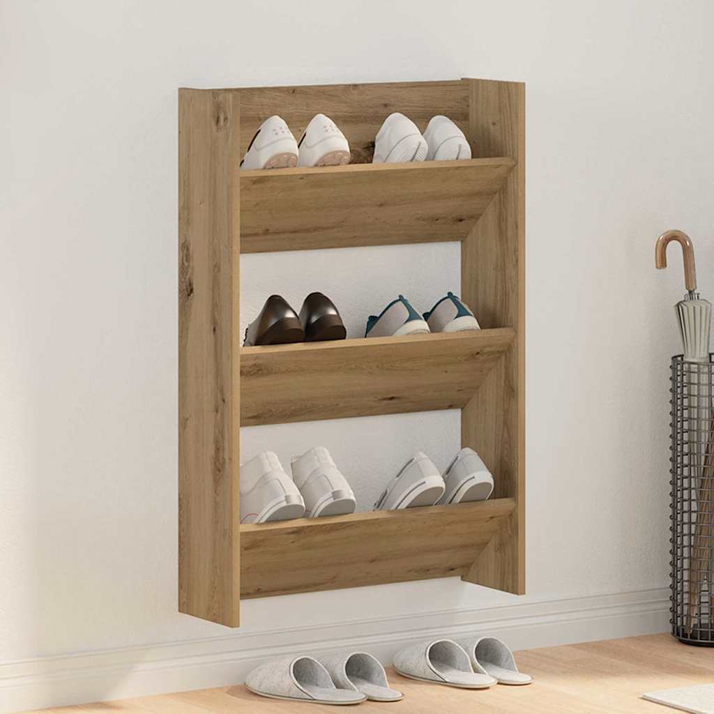 Shoe Cabinet Artisan Oak 60 x 18 x 90 cm Engineered Wood