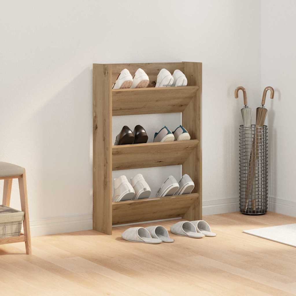 Shoe Cabinet Artisan Oak 60 x 18 x 90 cm Engineered Wood