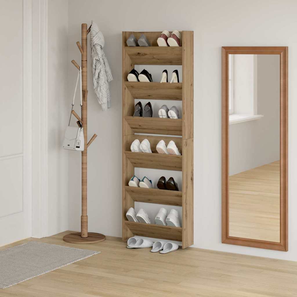 Shoe Cabinet 2 pcs Artisan Oak 60 x 18 x 90 cm Engineered Wood