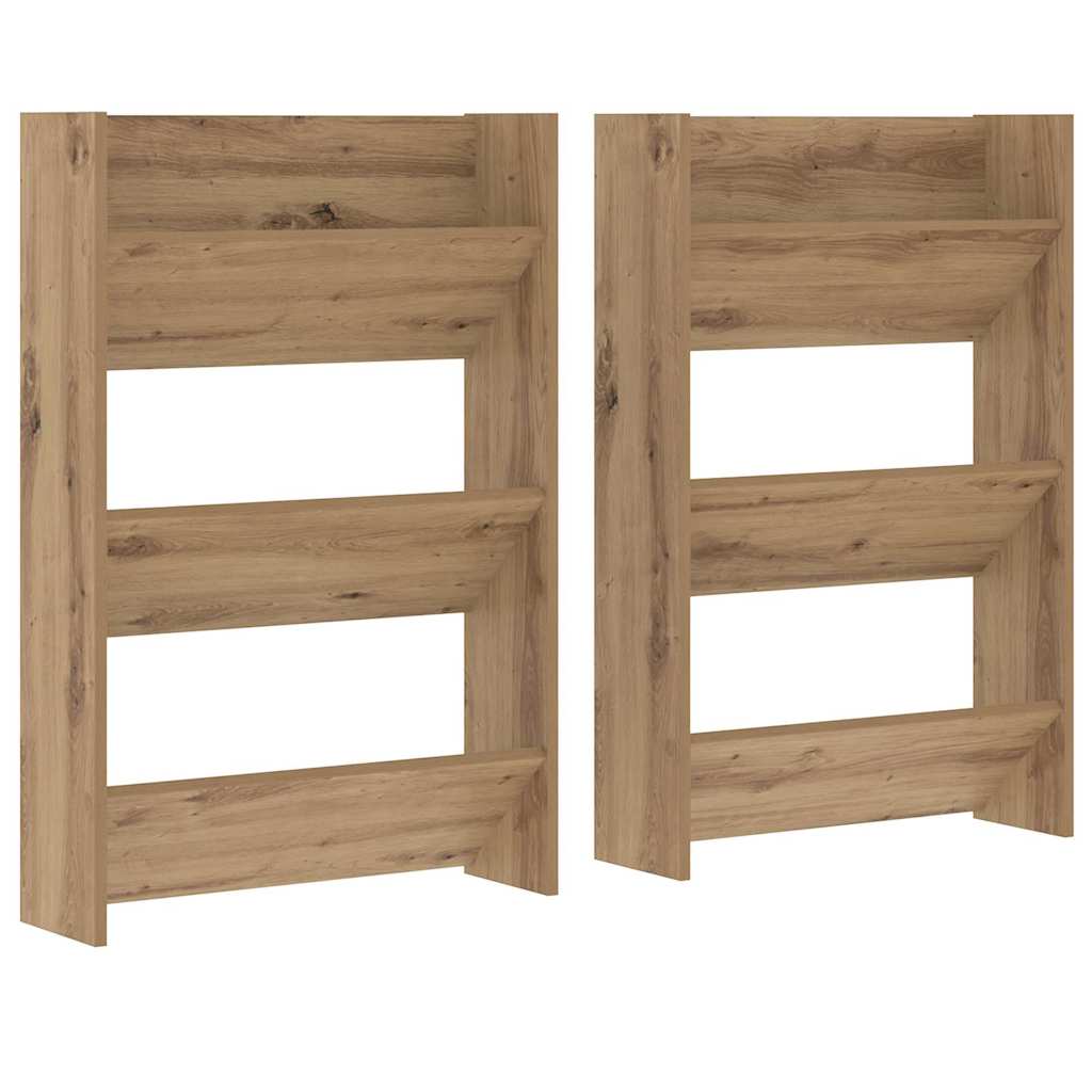 Shoe Cabinet 2 pcs Artisan Oak 60 x 18 x 90 cm Engineered Wood