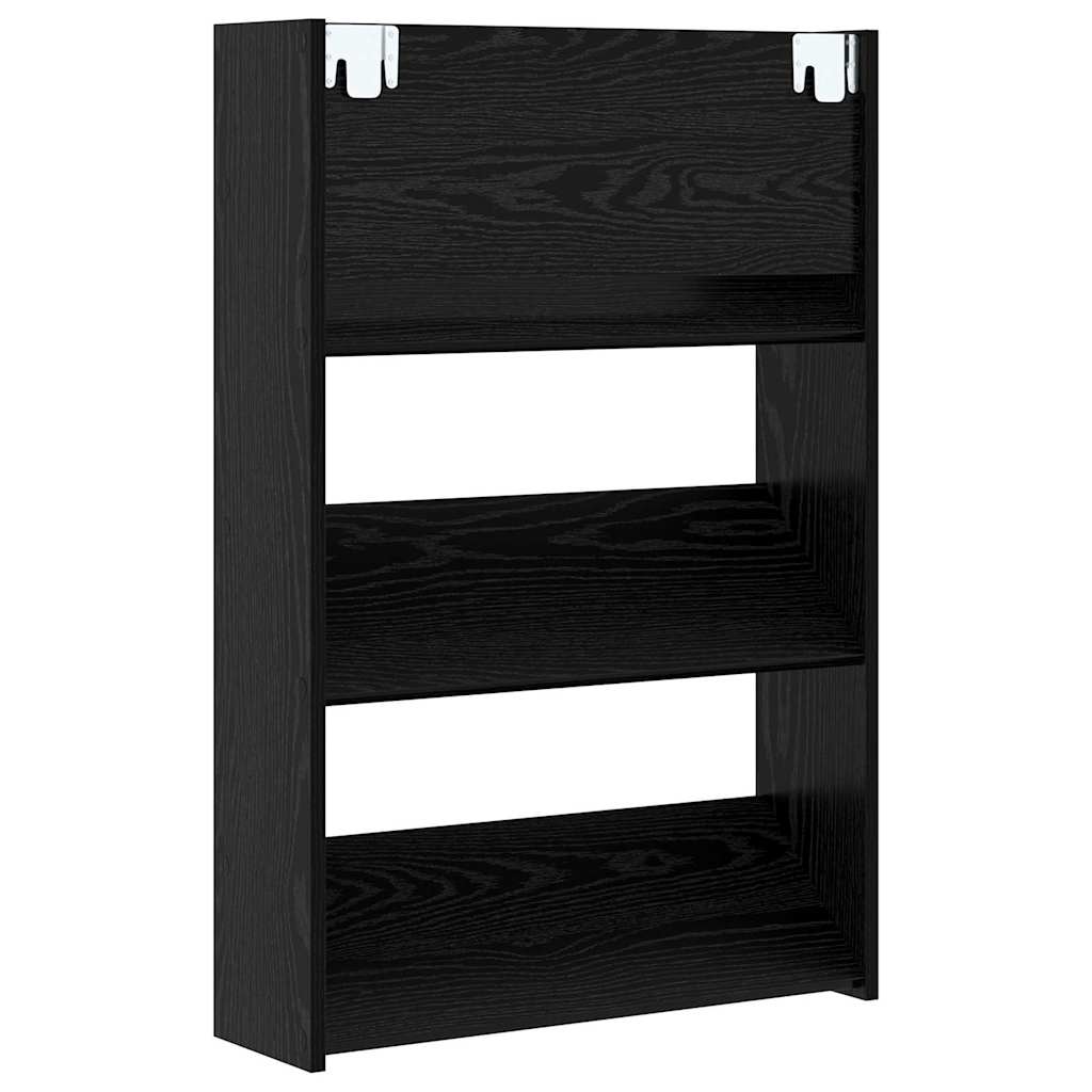 Shoe Cabinet 2 pcs Black Oak 60 x 18 x 90 cm Engineered Wood