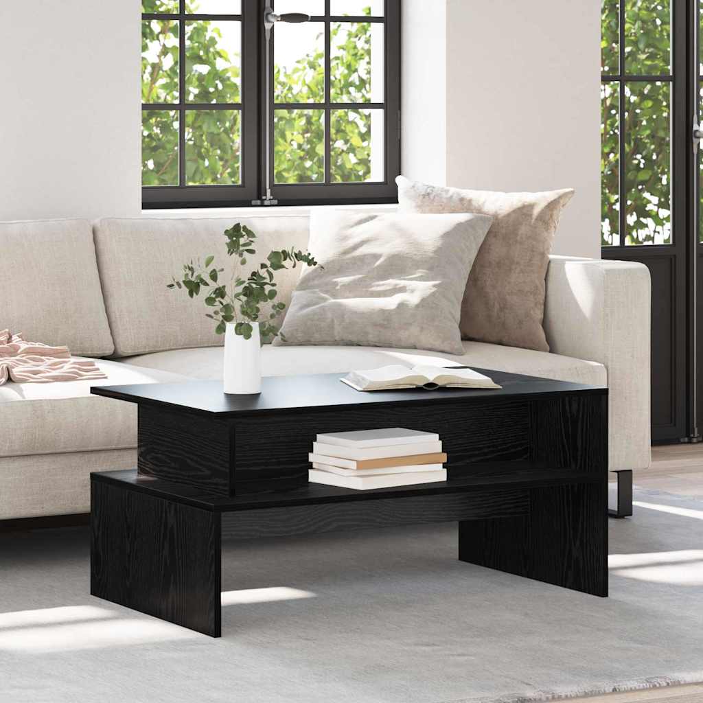 Coffee Table Black Oak 90 x 55 x 42.5 cm Engineered Wood