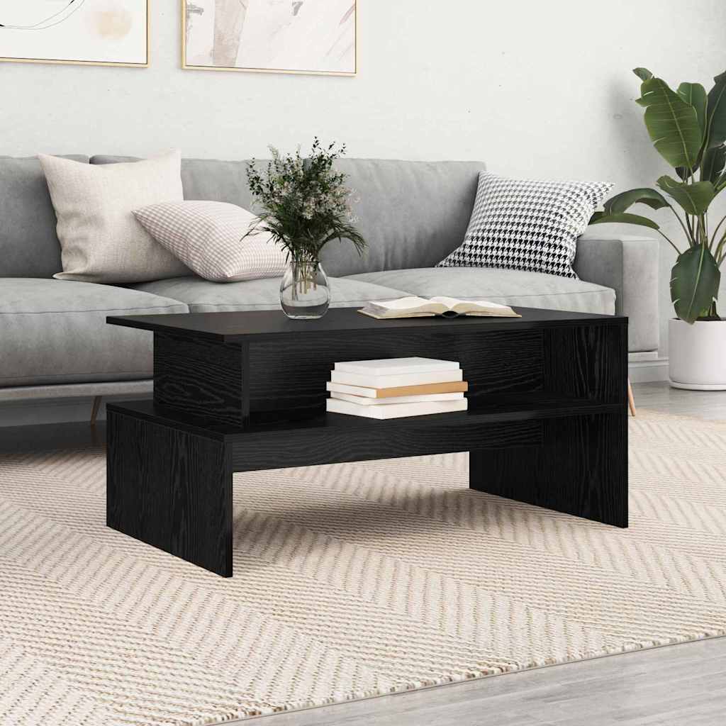 Coffee Table Black Oak 90 x 55 x 42.5 cm Engineered Wood
