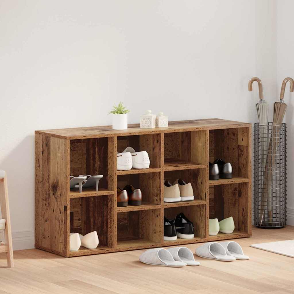 Shoe Bench Old Wood 103 x 30 x 54.5 cm Engineered Wood