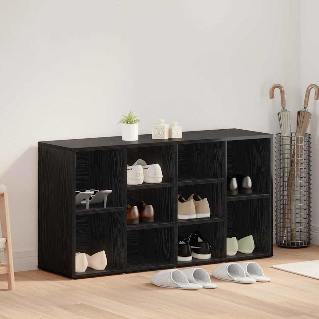 Shoe Bench 103 x 30 x 54.5 cm Engineered Wood Black Oak