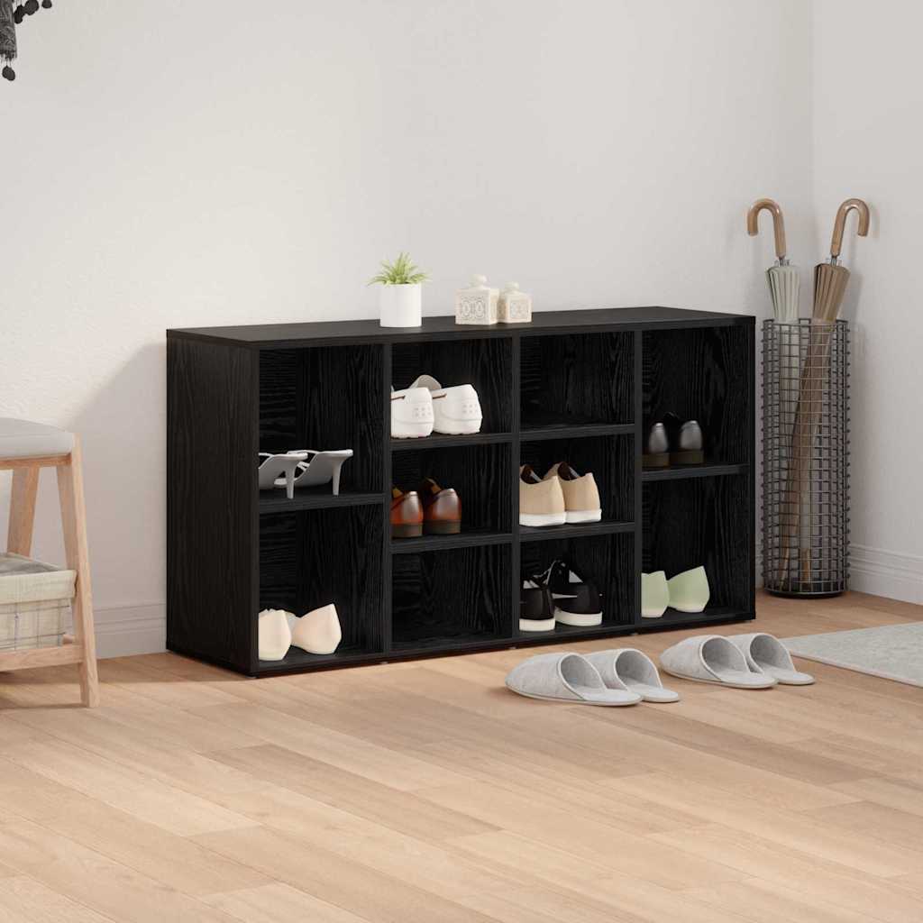 Shoe Bench 103 x 30 x 54.5 cm Engineered Wood Black Oak
