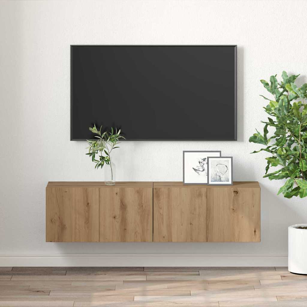 TV Cabinet Set 2 pcs Brown 60 x 30 x 30 cm Engineered Wood