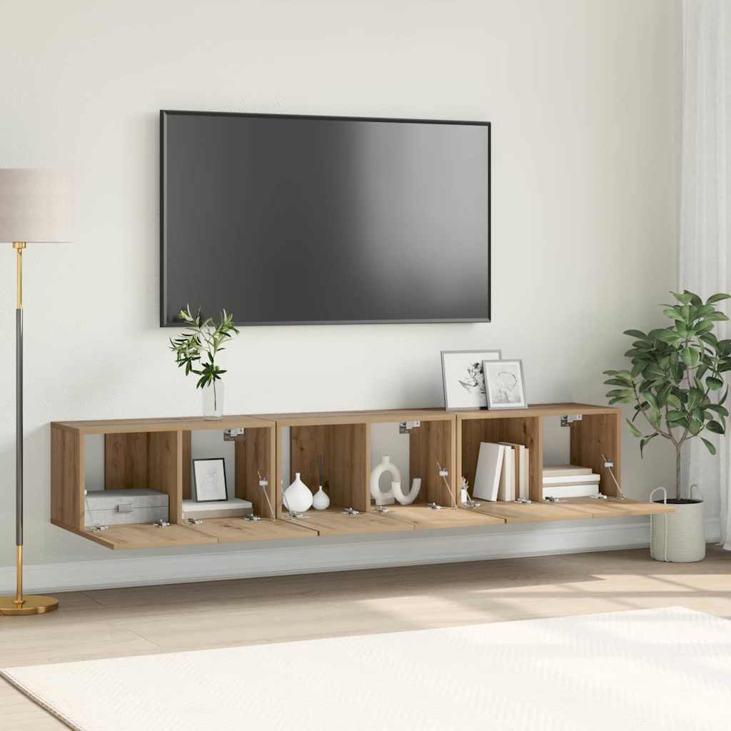 TV Cabinet Set 3 pcs Brown 60 x 30 x 30 cm Engineered Wood