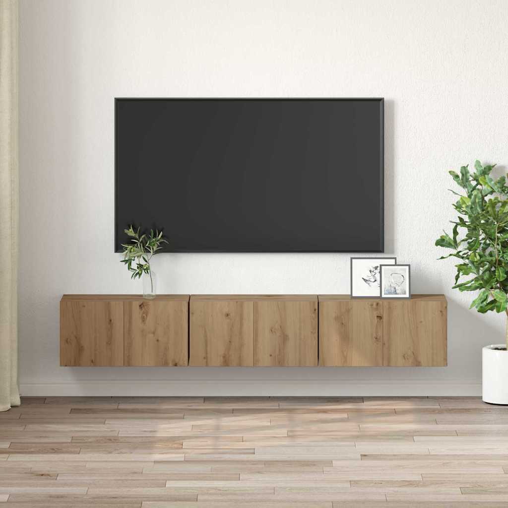 TV Cabinet Set 3 pcs Brown 60 x 30 x 30 cm Engineered Wood