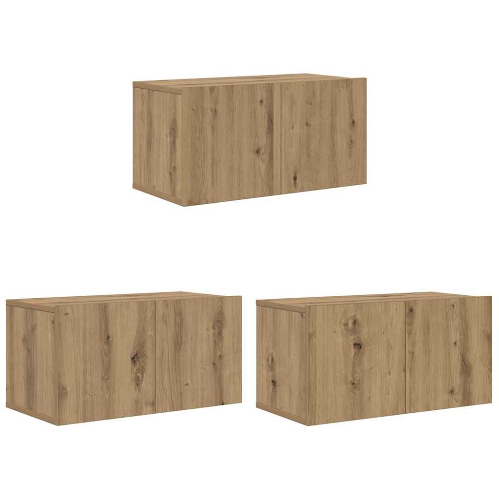 TV Cabinet Set 3 pcs Brown 60 x 30 x 30 cm Engineered Wood
