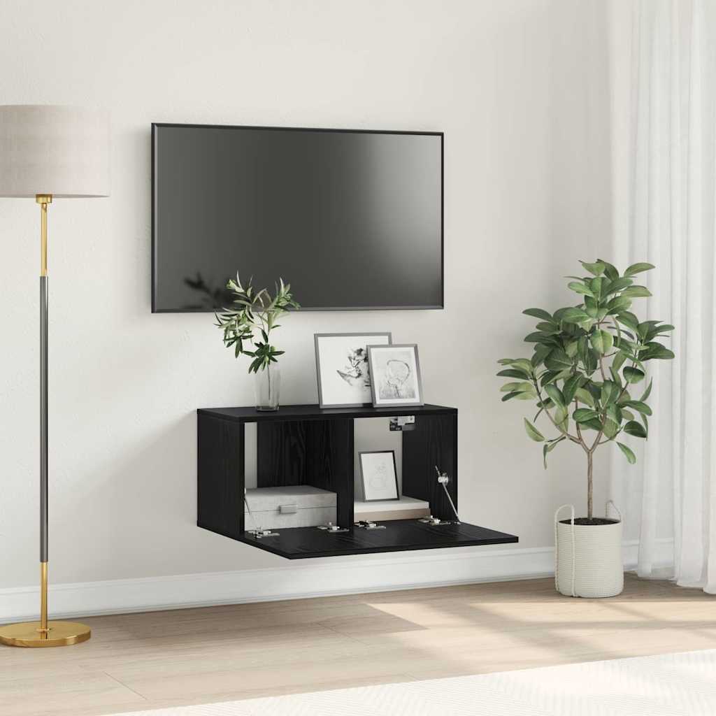 TV Cabinet Set Black 60 x 30 x 30 cm Engineered Wood