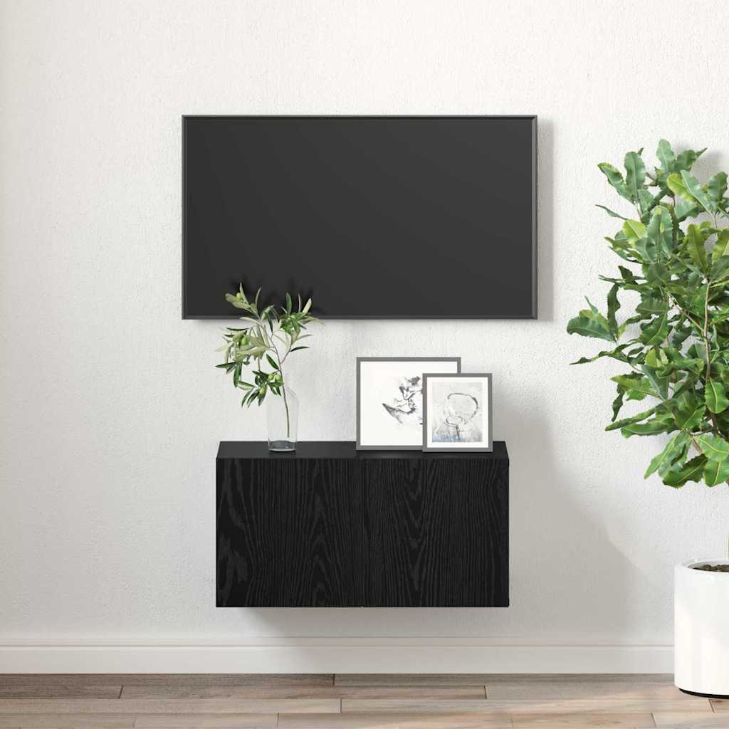 TV Cabinet Set Black 60 x 30 x 30 cm Engineered Wood