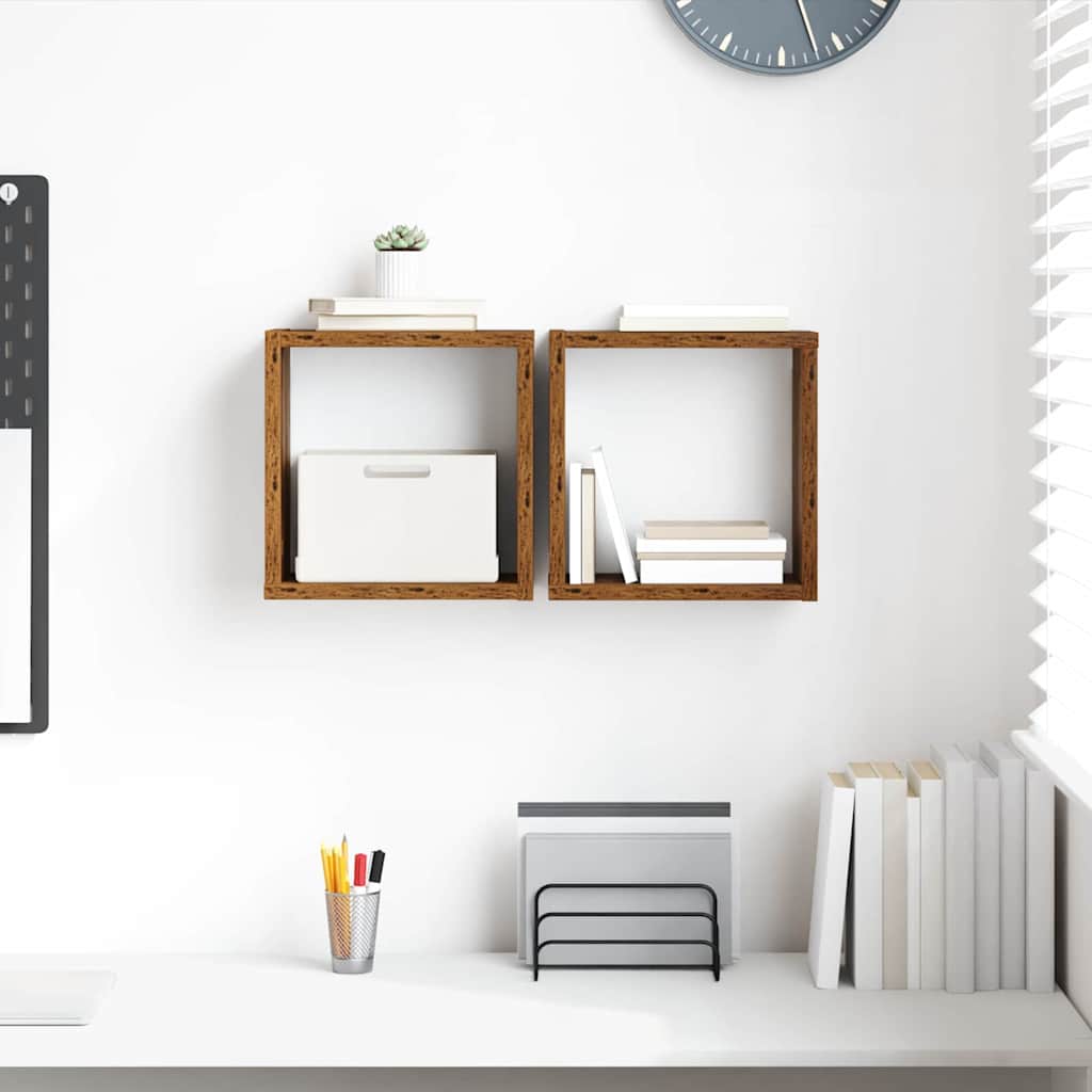 Wall Shelves with Shelf Wall-mounted Old Wood Engineered Wood