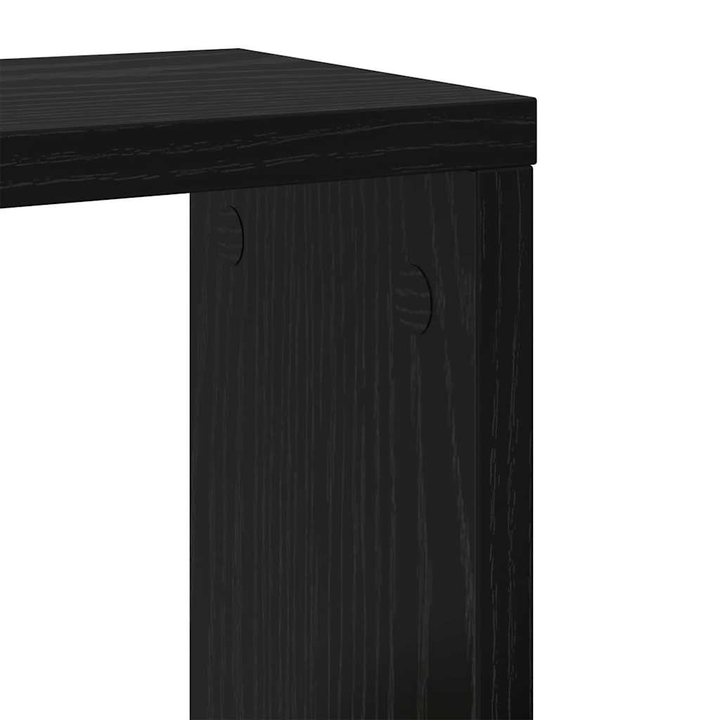 Wall Shelves 2 pcs Black Oak Engineered Wood