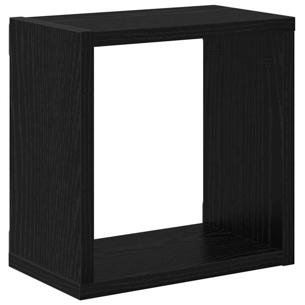 Wall Shelves 2 pcs Black Oak Engineered Wood