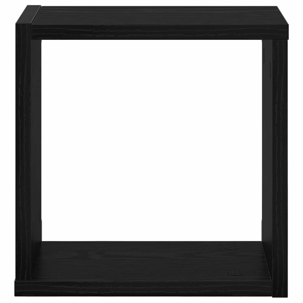 Wall Shelves 2 pcs Black Oak Engineered Wood