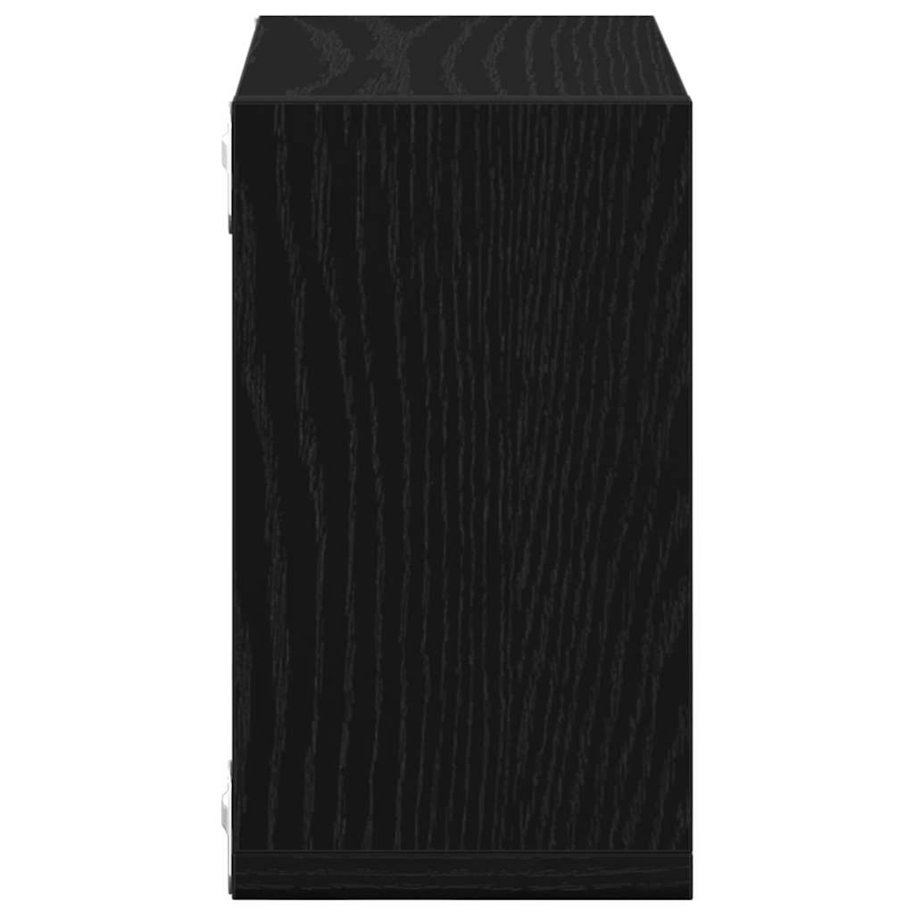 Wall Shelves 2 pcs Black Oak Engineered Wood