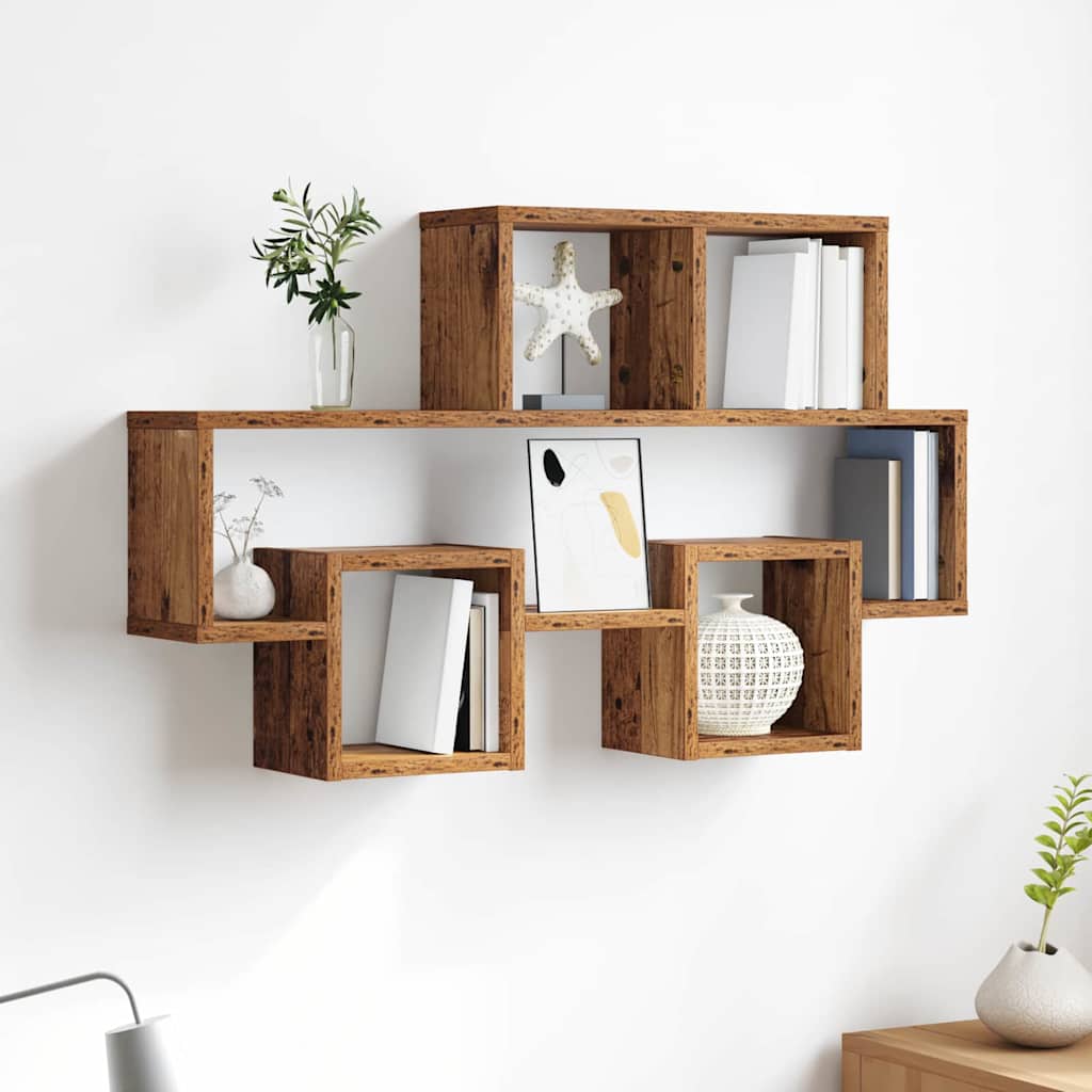 Wall Shelf with Shelf Old wood 82 x 15 x 51 cm Engineered wood
