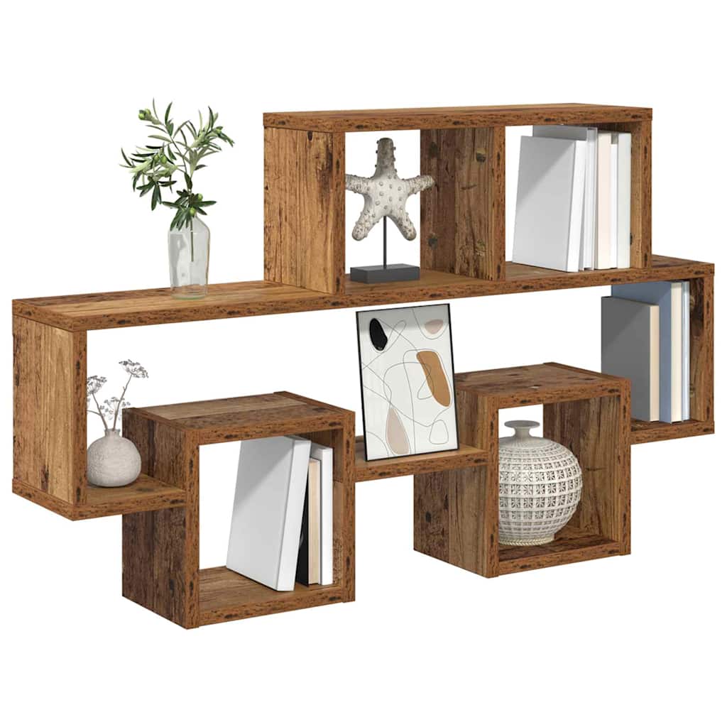 Wall Shelf with Shelf Old wood 82 x 15 x 51 cm Engineered wood