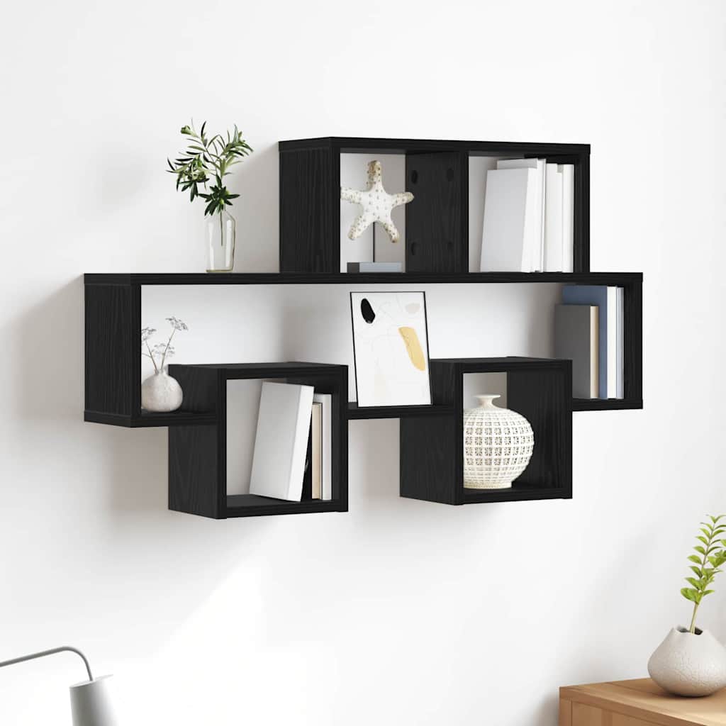 Wall Shelf Wall-Mounted Black oak 82 x 15 x 51 cm