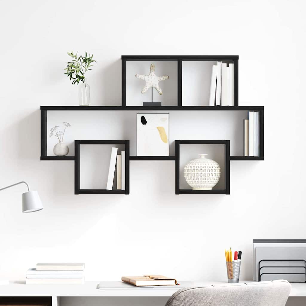 Wall Shelf Wall-Mounted Black oak 82 x 15 x 51 cm