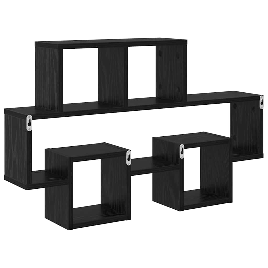 Wall Shelf Wall-Mounted Black oak 82 x 15 x 51 cm