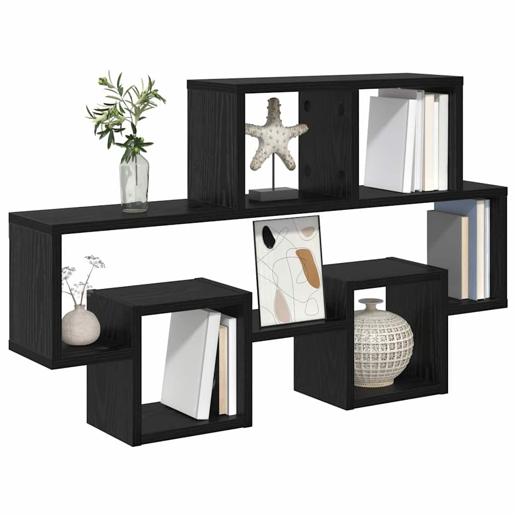 Wall Shelf Wall-Mounted Black oak 82 x 15 x 51 cm