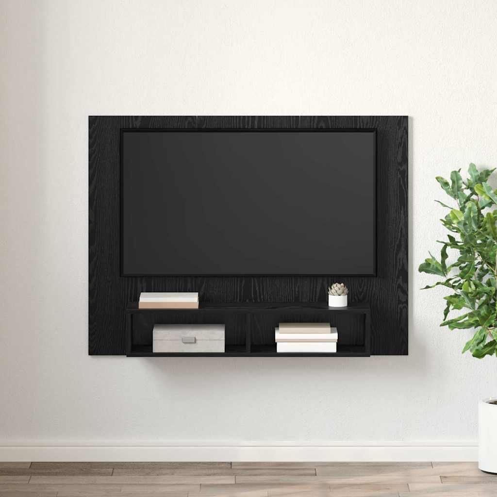 TV Cabinet Set Black Oak 120 x 23.5 x 90 cm Engineered Wood