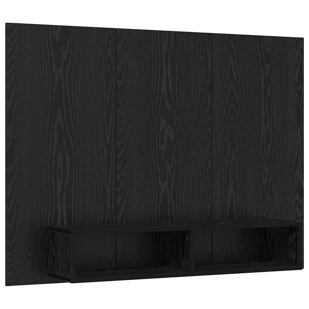 TV Cabinet Set Black Oak 120 x 23.5 x 90 cm Engineered Wood