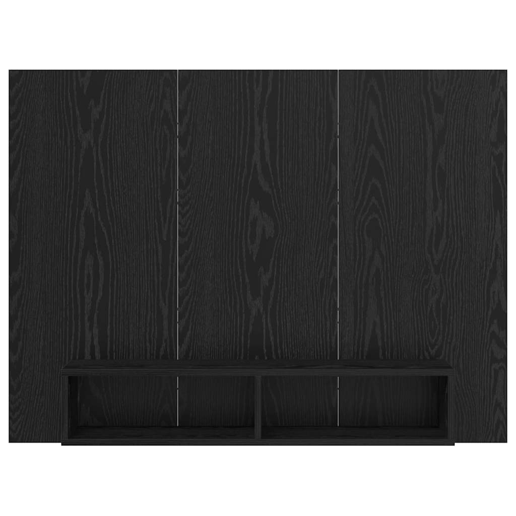 TV Cabinet Set Black Oak 120 x 23.5 x 90 cm Engineered Wood