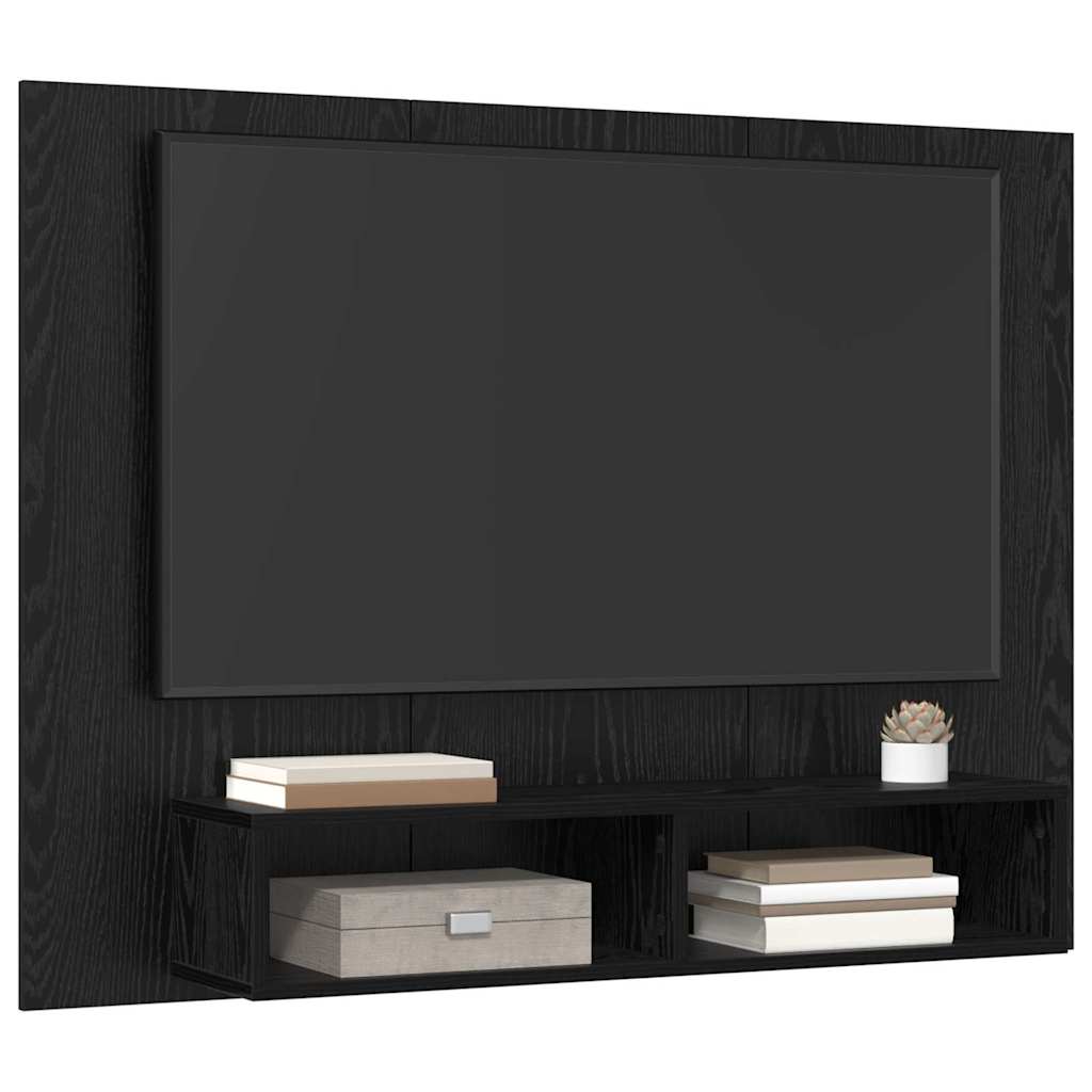 TV Cabinet Set Black Oak 120 x 23.5 x 90 cm Engineered Wood