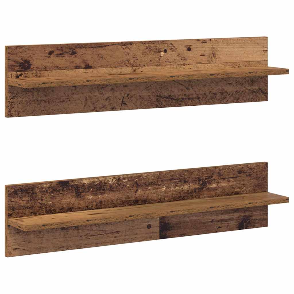 Wall Shelf 2 pcs Old Wood 80 x 11.5 x 18 cm Engineered Wood