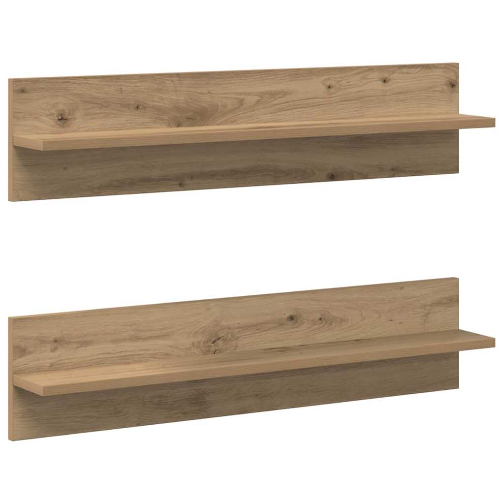 Wall Shelf 2 pcs Artisan Oak 80 x 11.5 x 18 cm Engineered Wood