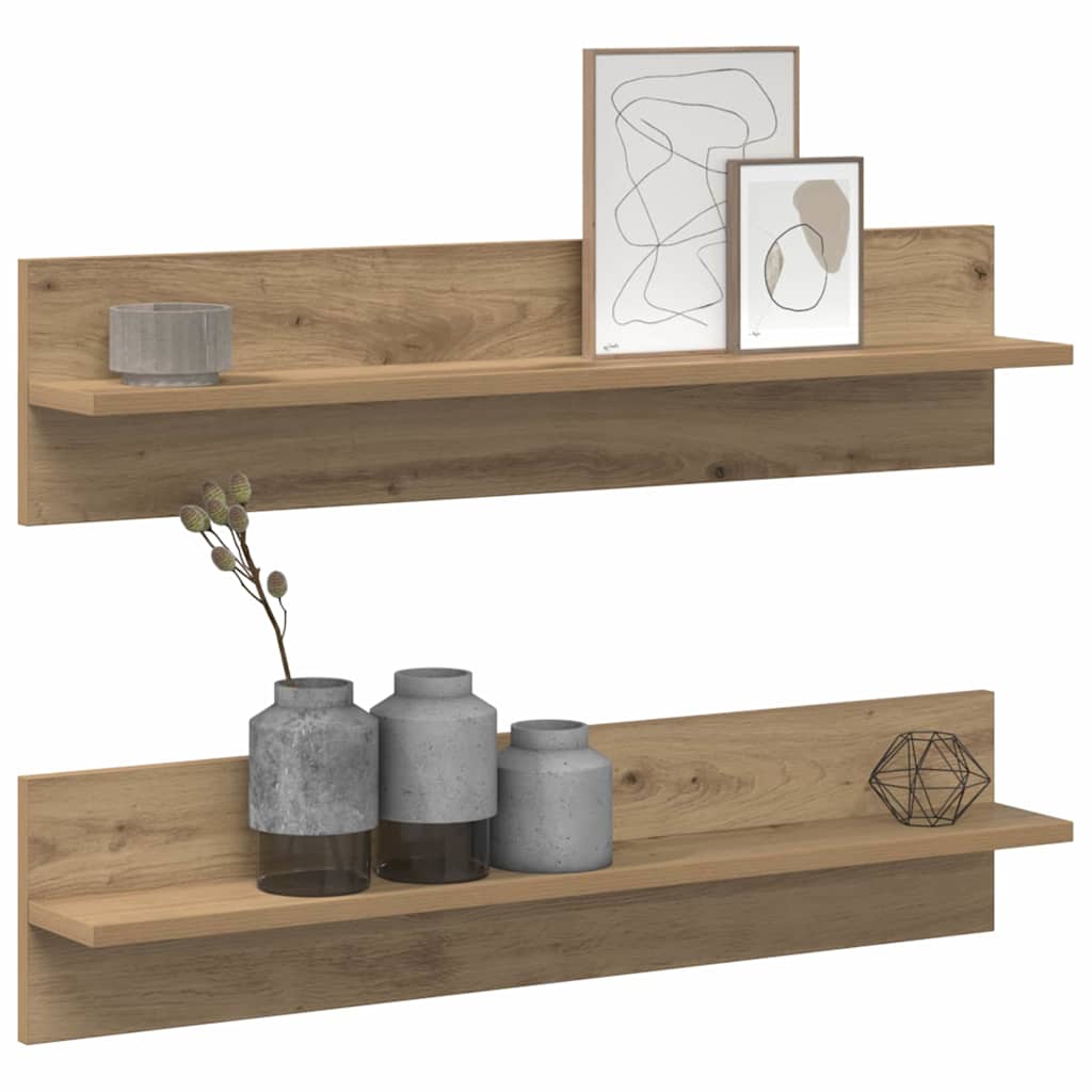 Wall Shelf 2 pcs Artisan Oak 80 x 11.5 x 18 cm Engineered Wood