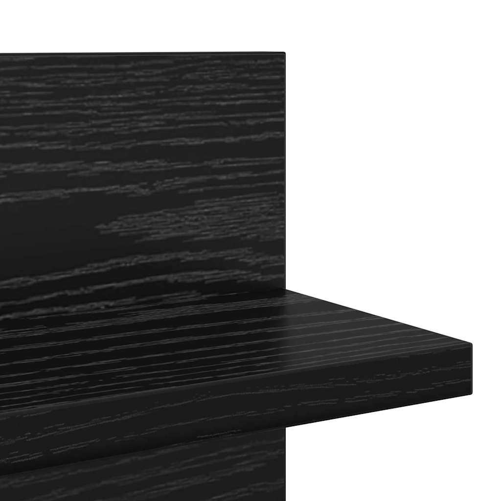 Wall Shelf 2 pcs Black Oak 80 x 11.5 x 18 cm Engineered Wood