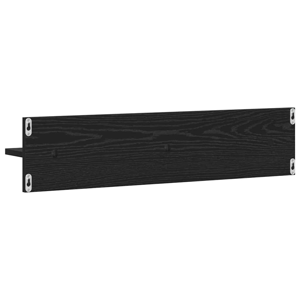 Wall Shelf 2 pcs Black Oak 80 x 11.5 x 18 cm Engineered Wood