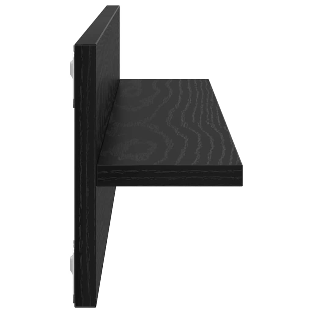 Wall Shelf 2 pcs Black Oak 80 x 11.5 x 18 cm Engineered Wood