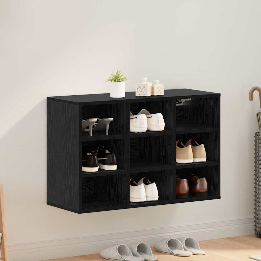 Shoe Cabinet 77.5 x 30 x 51 cm Engineered Wood Black Oak