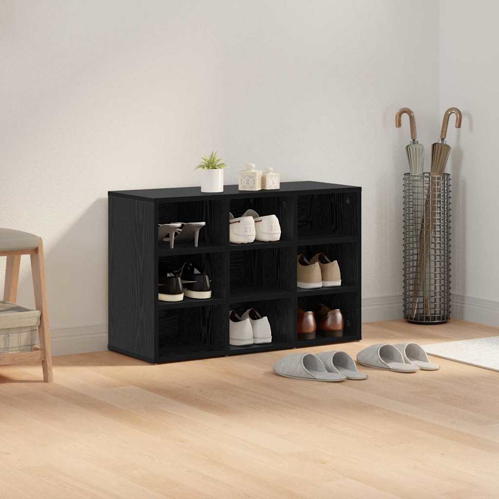 Shoe Cabinet 77.5 x 30 x 51 cm Engineered Wood Black Oak