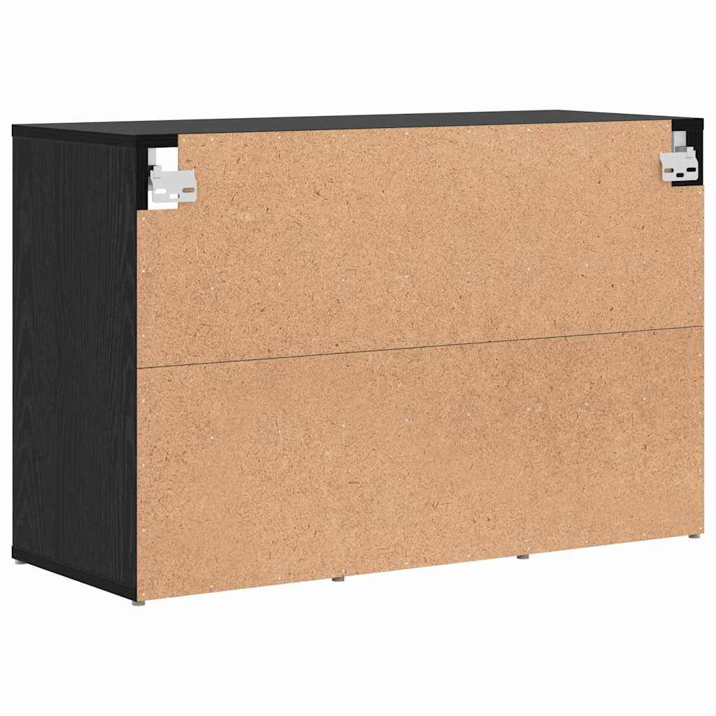 Shoe Cabinet 77.5 x 30 x 51 cm Engineered Wood Black Oak