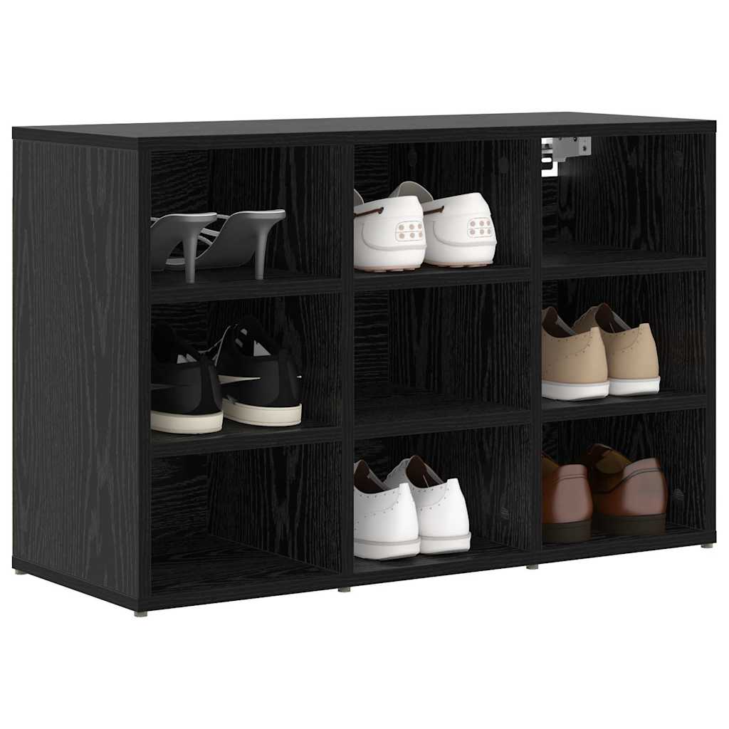 Shoe Cabinet 77.5 x 30 x 51 cm Engineered Wood Black Oak
