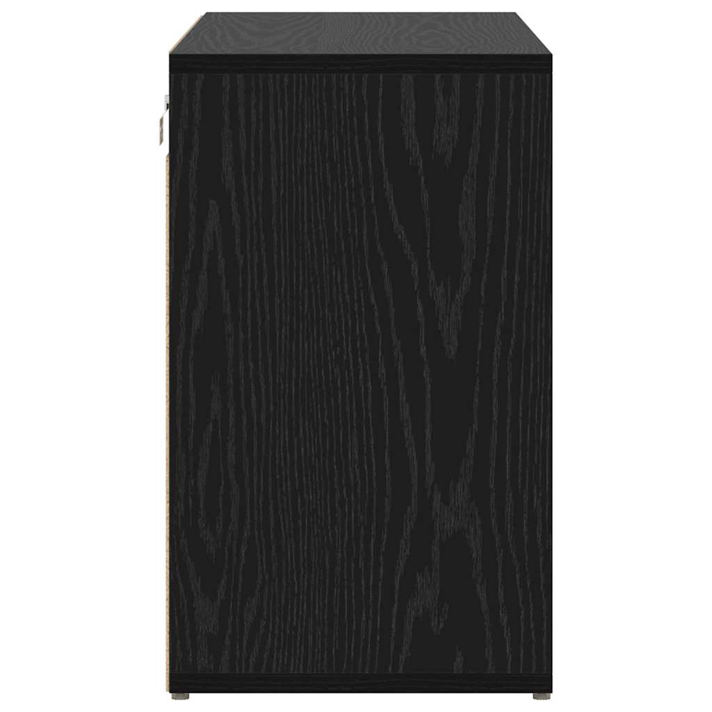Shoe Cabinet 77.5 x 30 x 51 cm Engineered Wood Black Oak