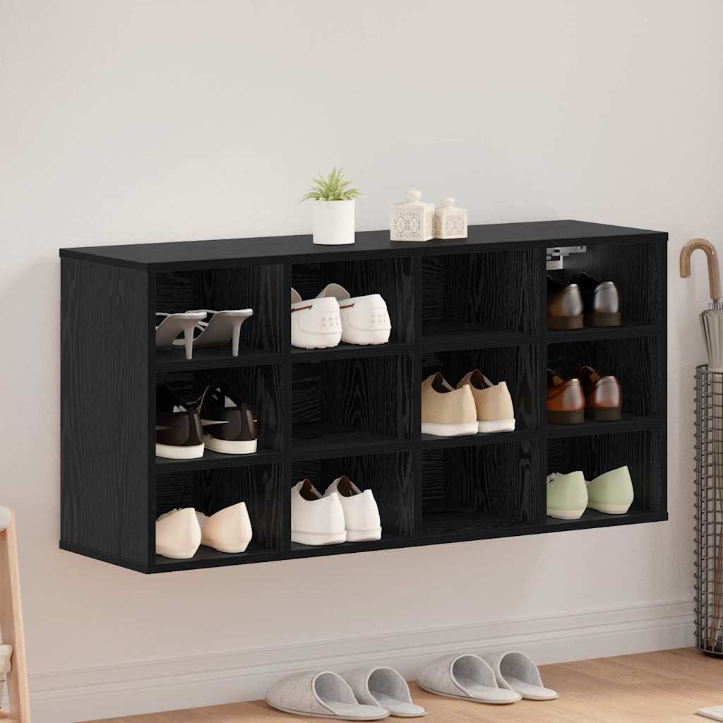 Shoe Cabinet 103 x 30 x 51 cm Engineered Wood Black Oak