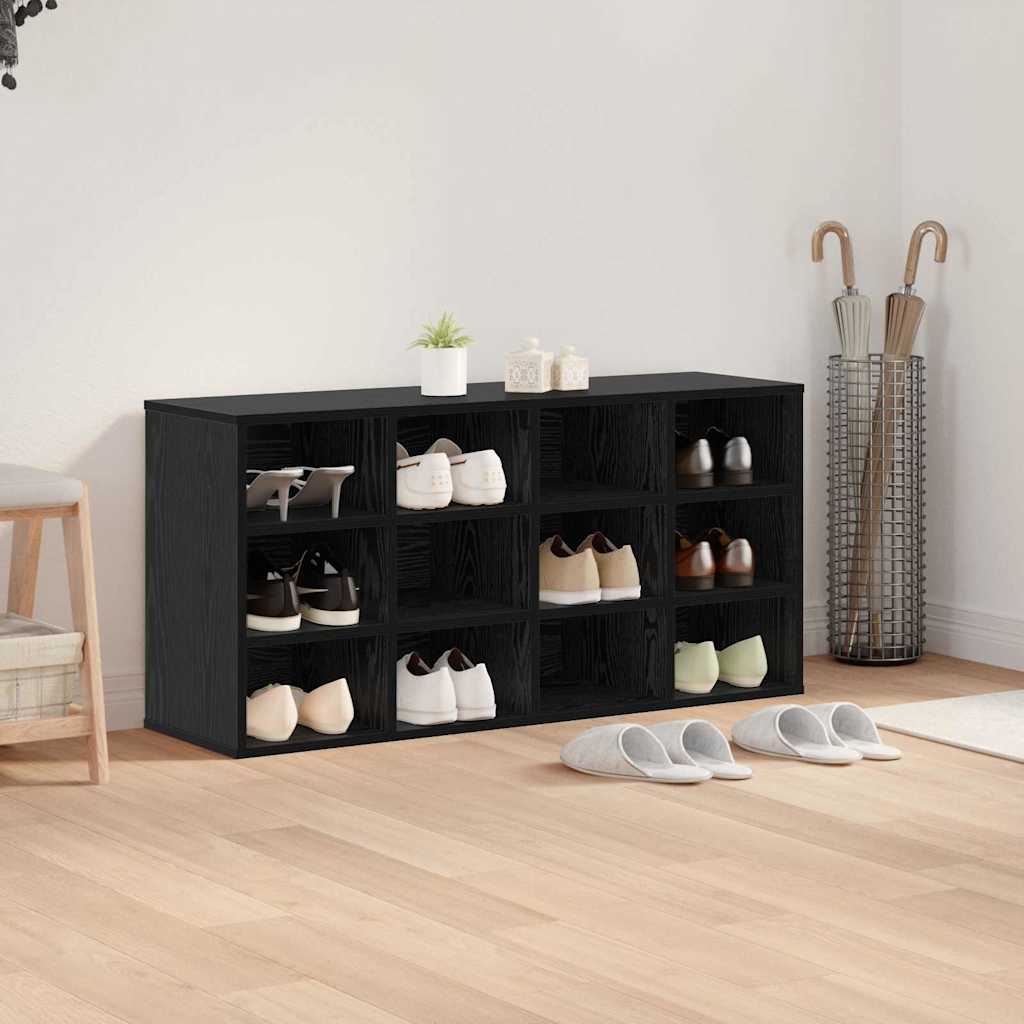 Shoe Cabinet 103 x 30 x 51 cm Engineered Wood Black Oak
