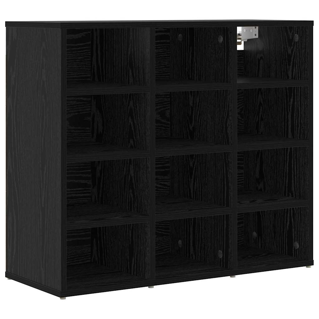 Shoe Cabinet 77.5 x 30 x 67 cm Engineered Wood Black Oak